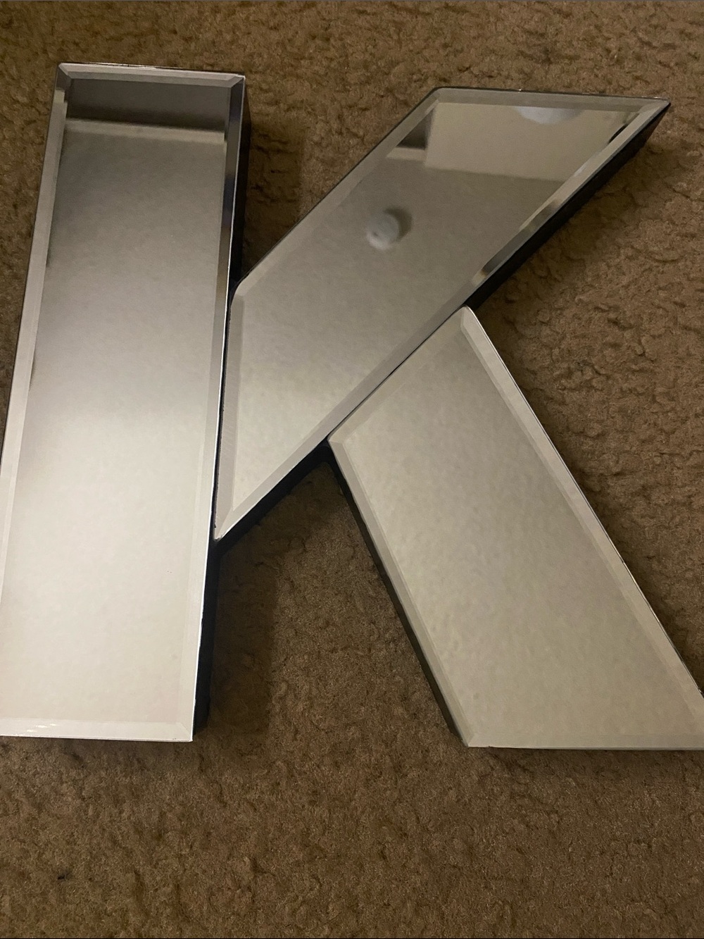26 International Mirrored Letter K Wall Accent - Silver Finish